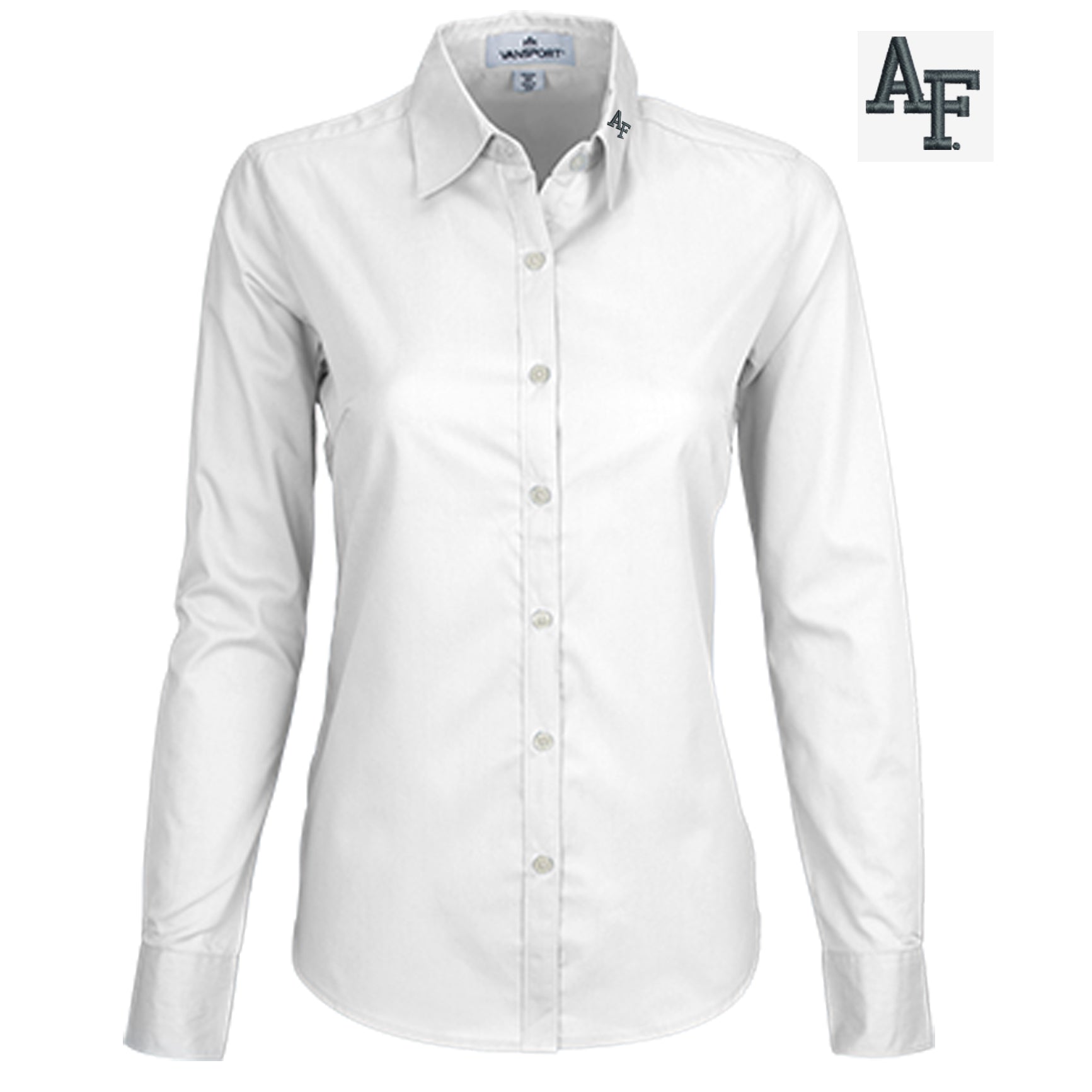 Ladies White Dress Shirt Vantage