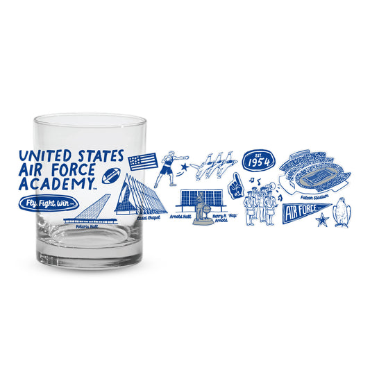 Air Force Academy Impressions Rocks Glass - 14oz