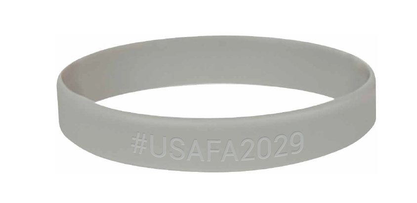 2029 Silver #USAFA2029 Silicone Bracelet