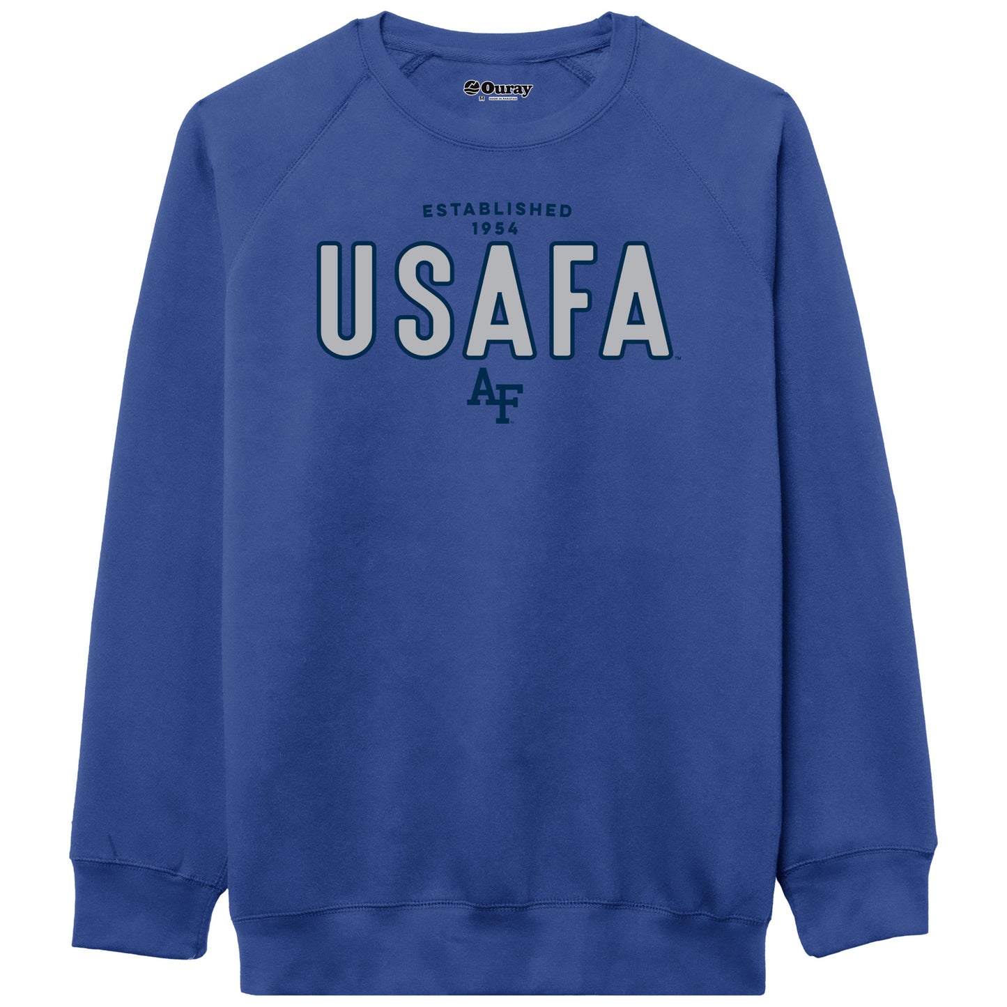 Royal Blue Benchmark Applique Crew Sweatshirt - USAFA