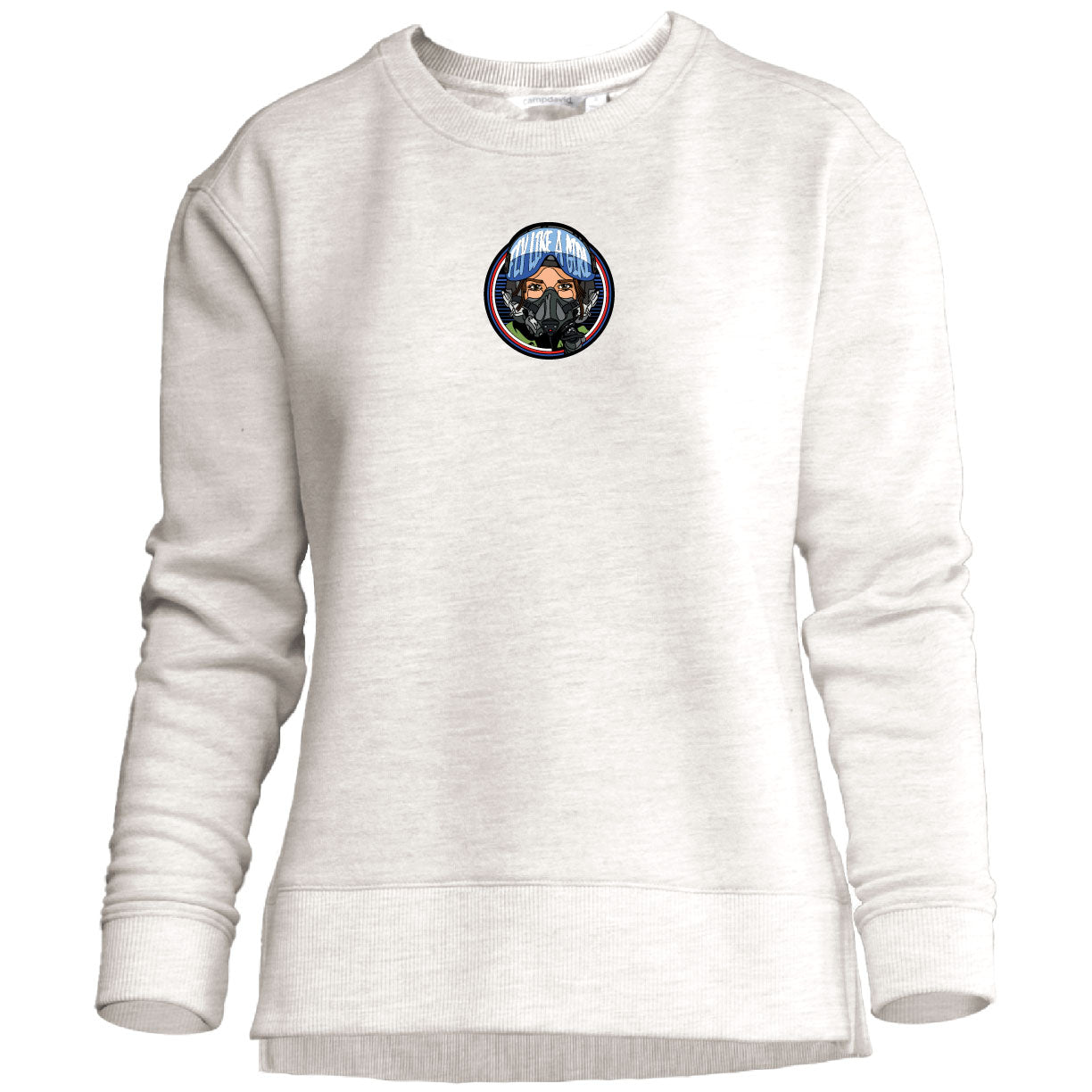 Fly Like A Girl Unity Crew Ladies Adult Oatmeal Heathered