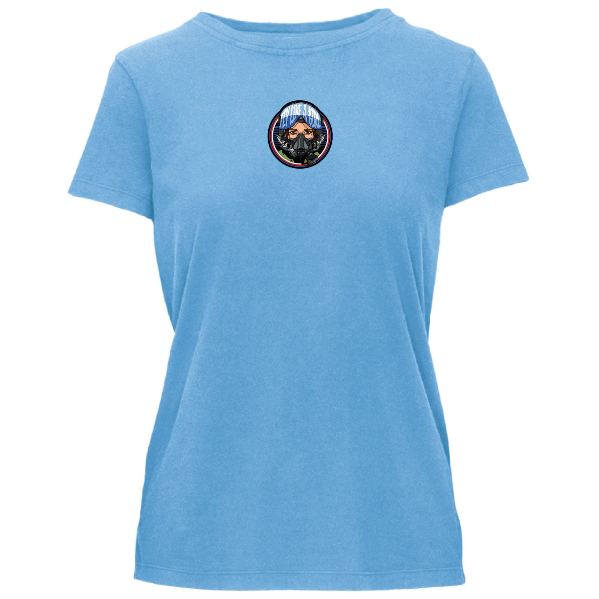 Fly Like A Girl Essential Tee Ladies Adult Summer Sky Blue