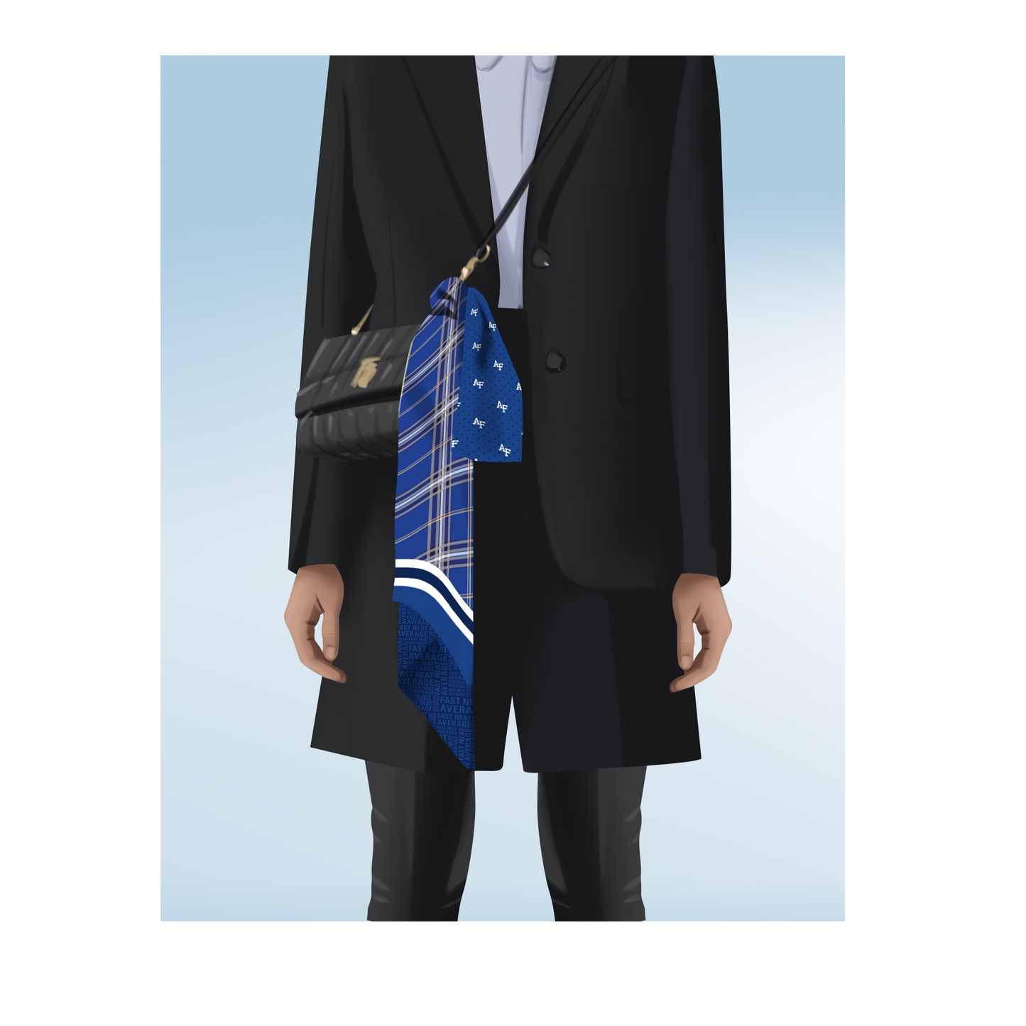 USAFA Ladies Silk Skinny Scarf