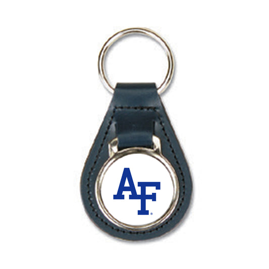 Interlocking AF Keyring with Leather and Enamel Medallion