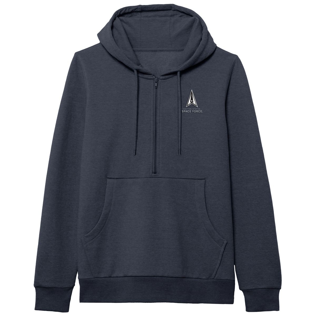 Ladies Space Force Navy Heather Half Zip Hoodie