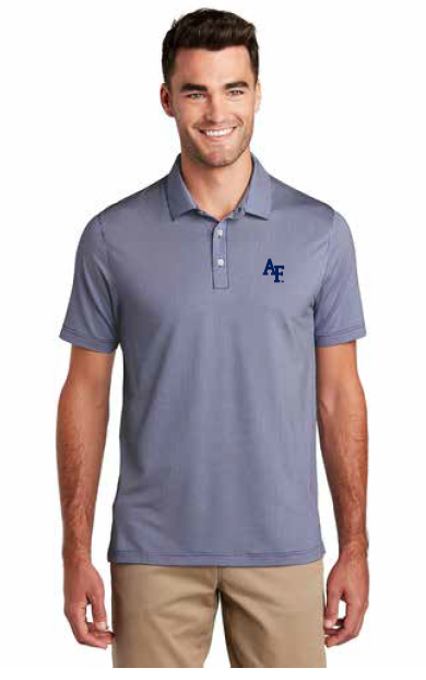 Men's Dark Blue Gingham Check Polo