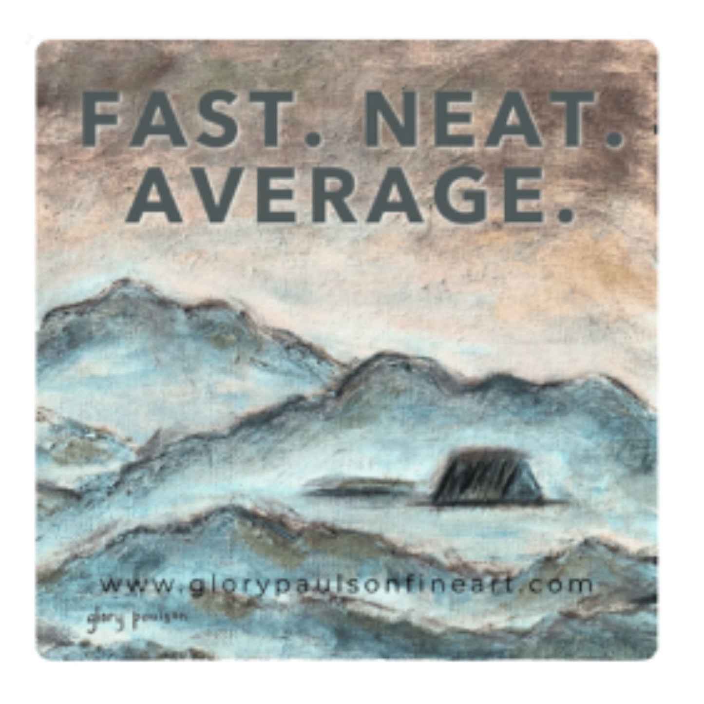 Air Force Fast Neat Average sticker with mountain artwork and Cadet Chapel