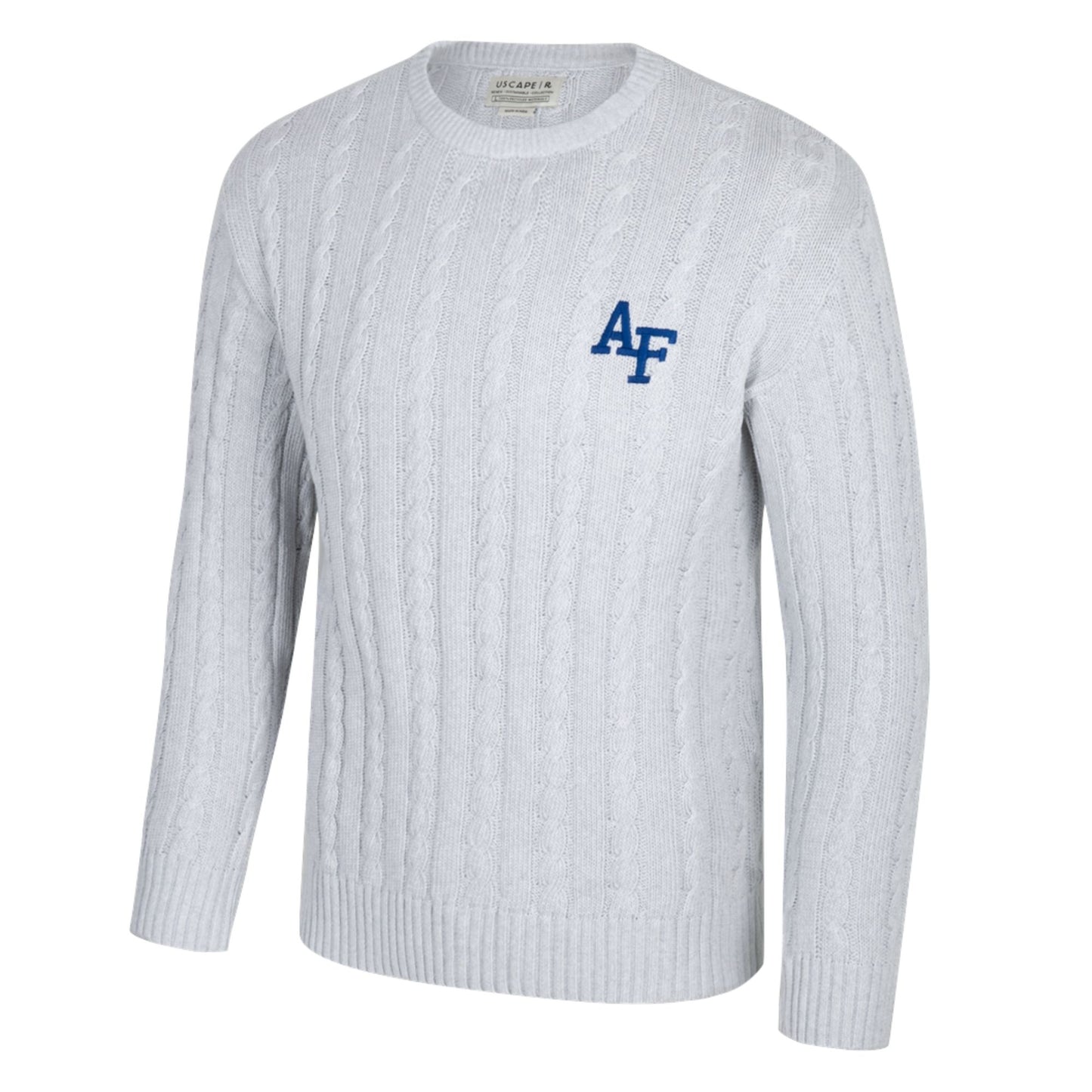 Grey Cable Knit Pullover Sweater