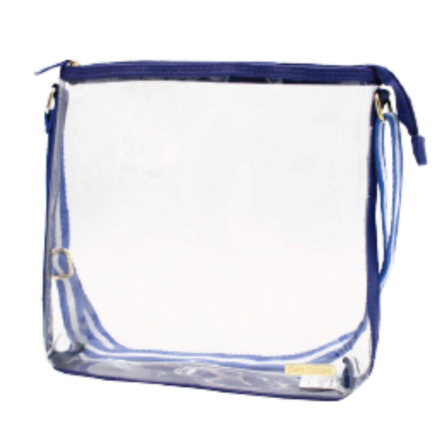 Simple Tote Clear Crossbody Bag with Academy Royal Blue Trim