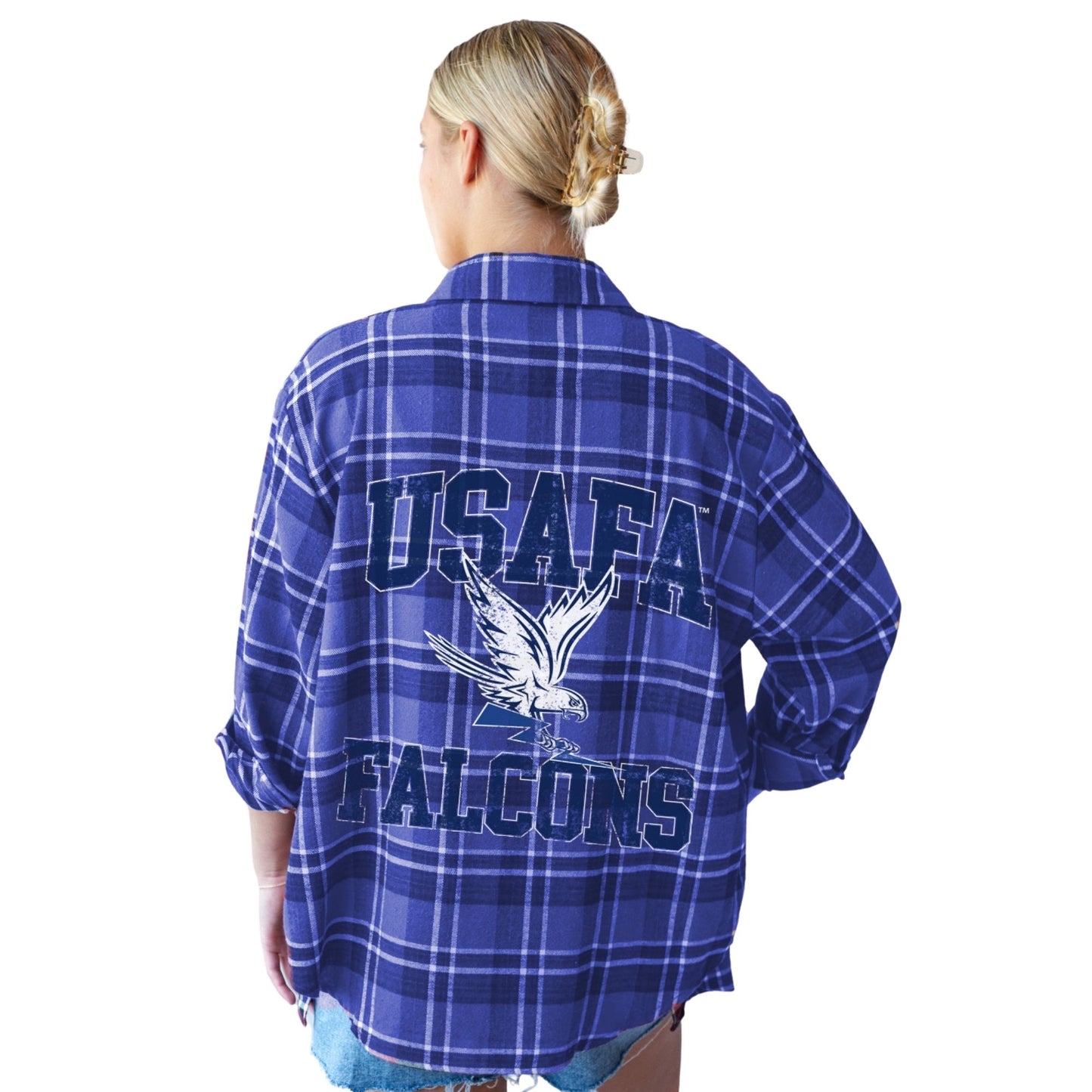 Ladies Varsity Oversized Plaid Shirt