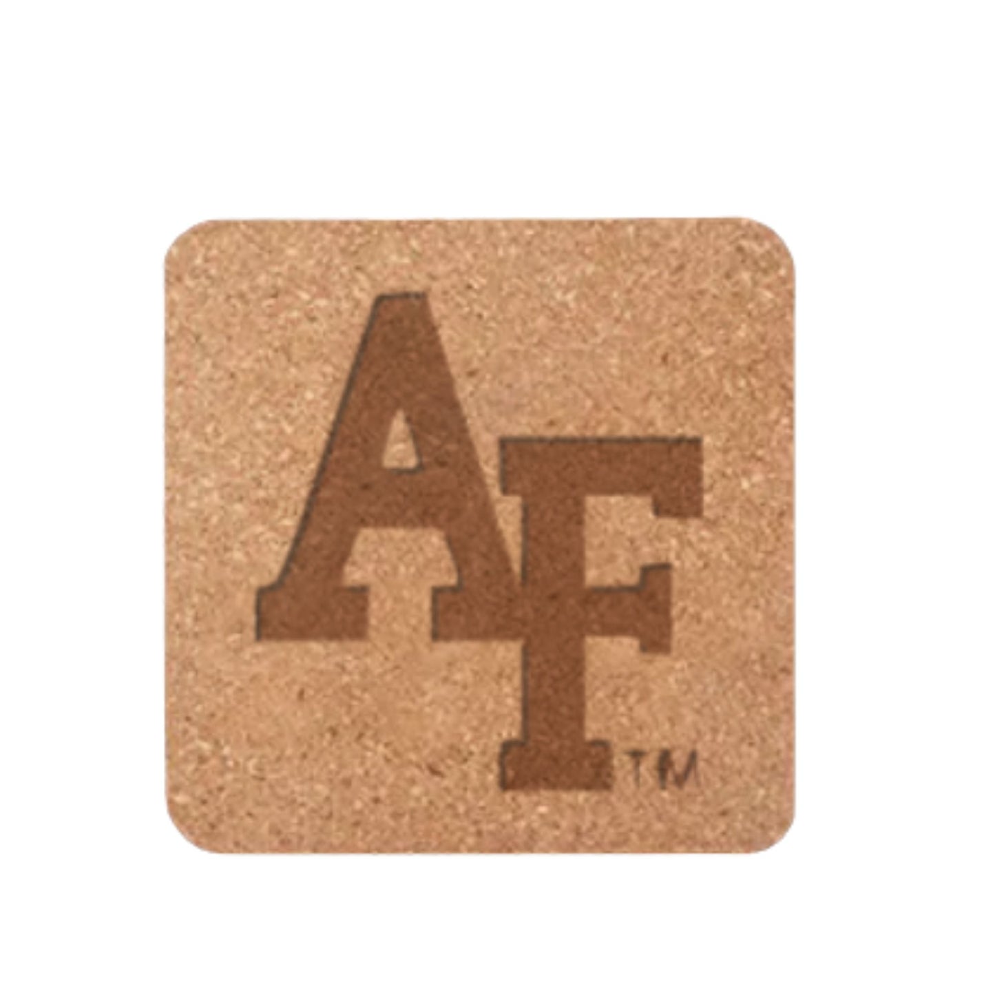 Square Cork Coaster with Interlocking AF Logo