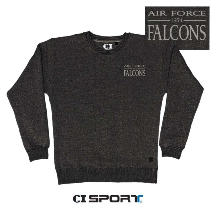 Falcon Crew Neck Knit Sweatshirt - Black