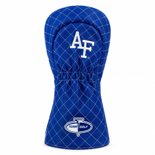 Air Force Academy quilted blue golf club headcover with embroidered graphics and diamond-stitched design