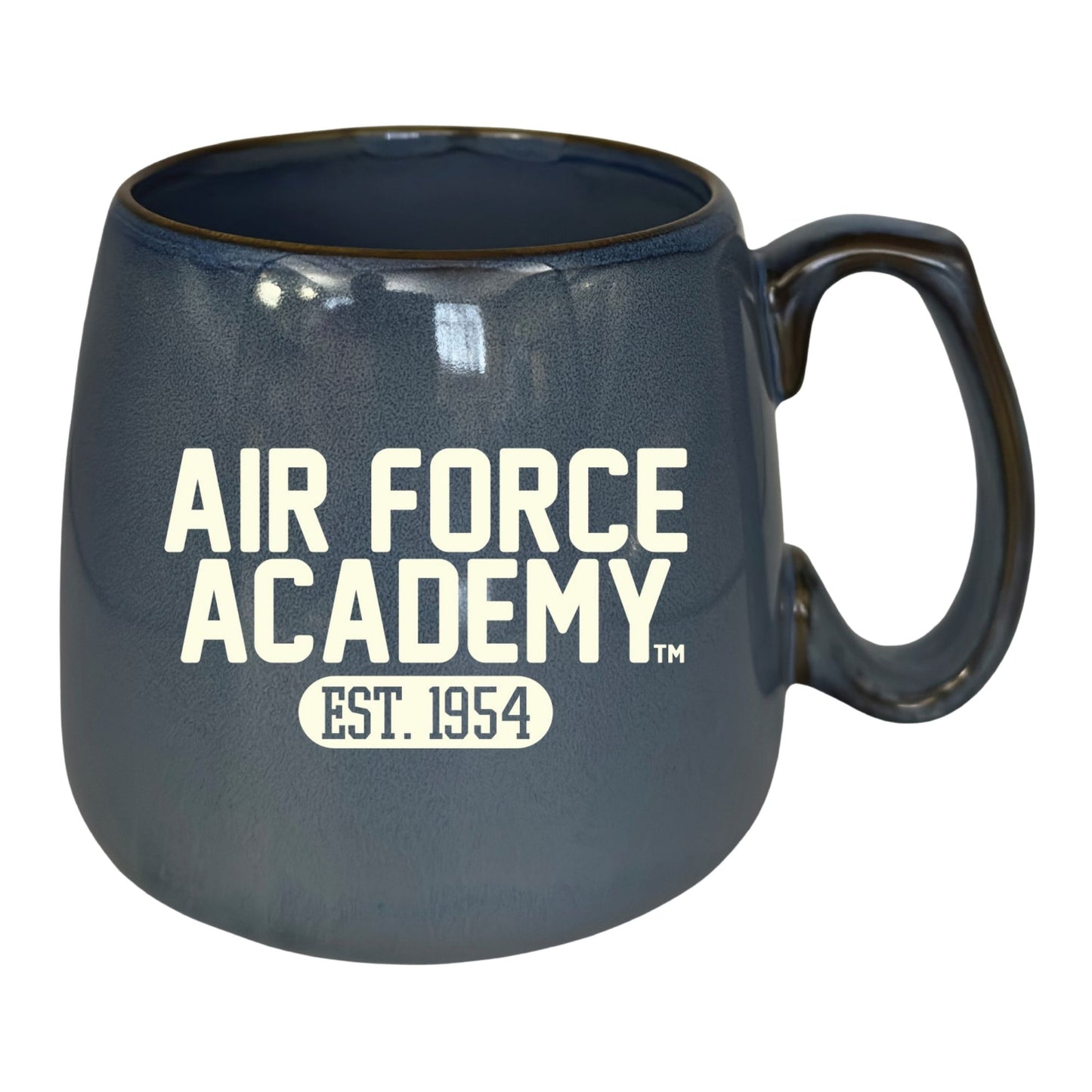Air Force Academy Rocky Mountain 15oz ceramic mug with textured finish and bold design