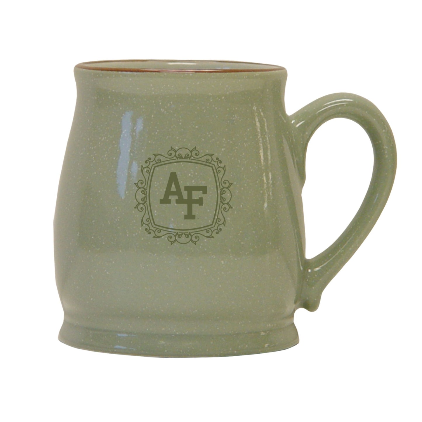 Air Force Heirloom Crest Mug in evergreen with ornate AF crest design