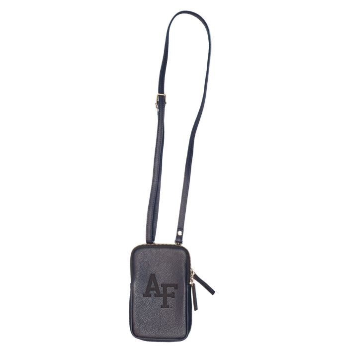 Black outlets leather cell phone crossbody bag