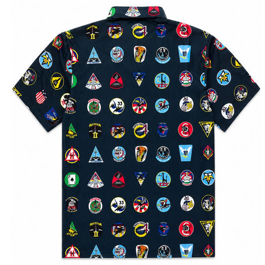 Show your USAFA spirit with the Forty Squadrons. One Family. Polo featuring all 40 squadron emblems and a comfortable 88% polyester, 12% spandex performance fabric.