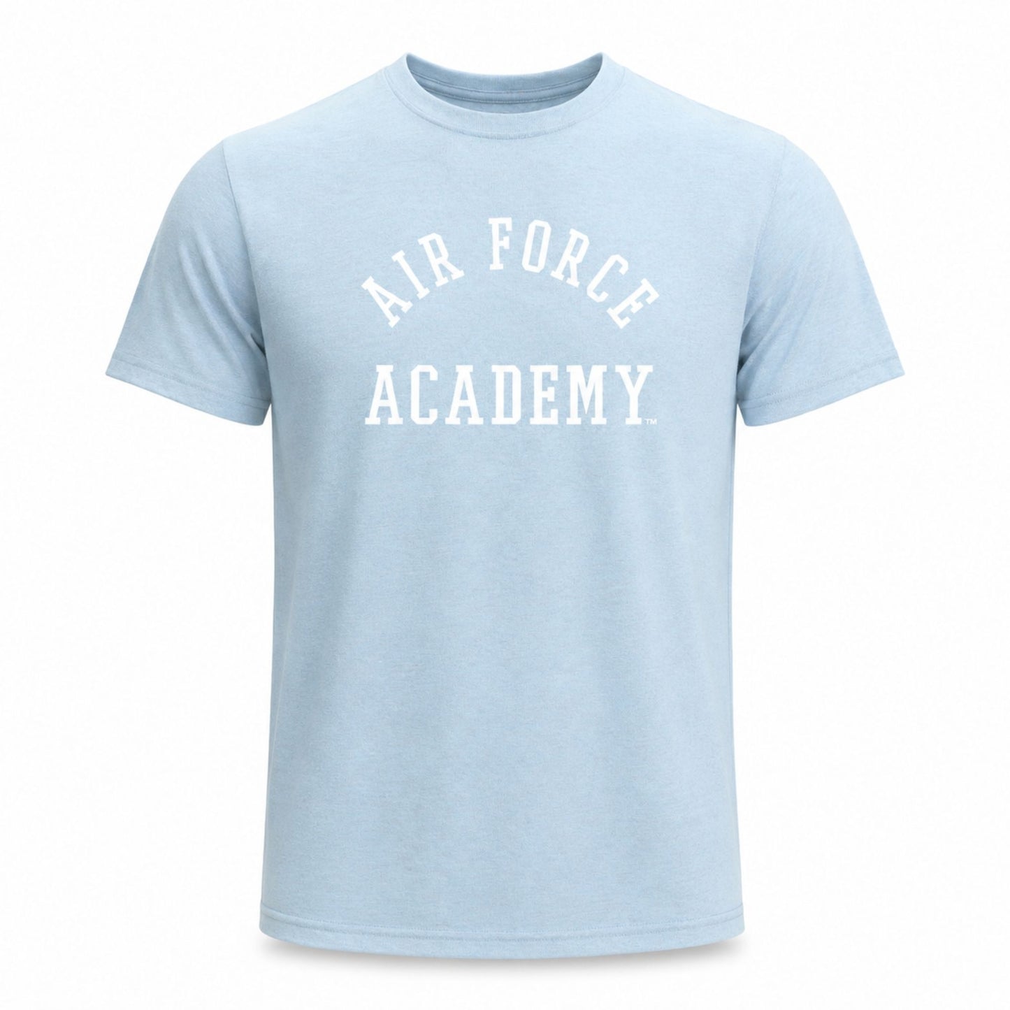 USAFA Eco Essential T-Shirt in light blue with Air Force Academy graphic on front