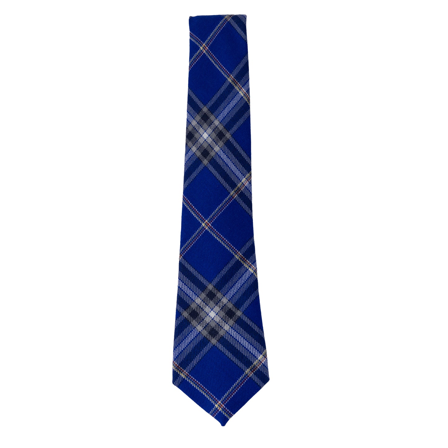 Blue USAFA tartan wool necktie with plaid pattern