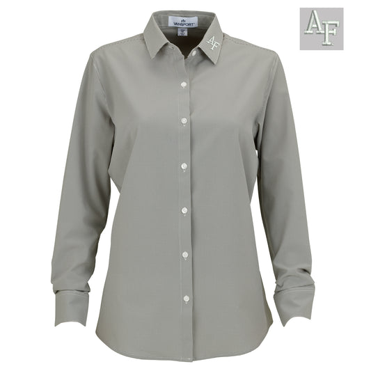 Ladies Gray and White Check Sandhill Dress Shirt