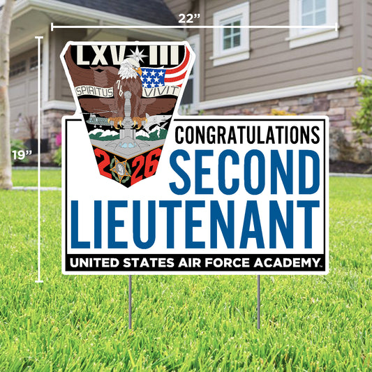 USAFA "2026 Crest Congratulations Second Lieutenant" Lawn Sign