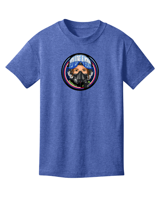 Youth Fly Like A Girl Tee Pacific Blue