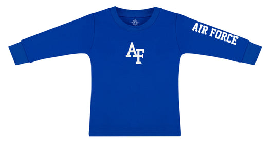 Kids Long Sleeve Air Force Tee with Sleeve Design
