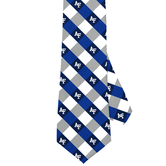 Diamond Plaid Tie -Royal Blue, Black, White and Gray