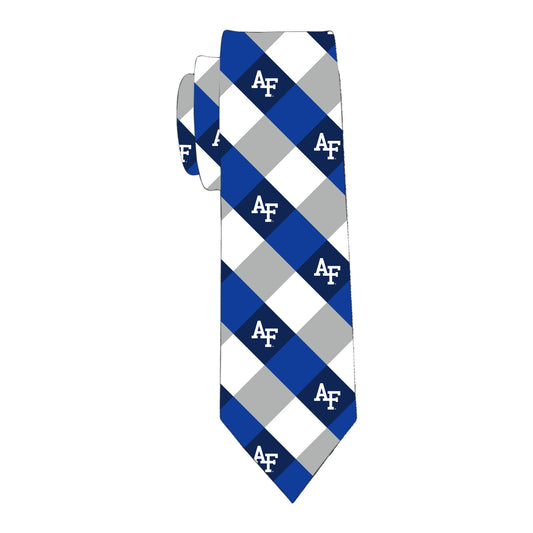 Diamond Plaid Skinny Tie -Royal Blue, Black, White and Gray