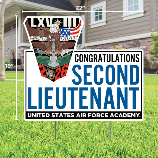 USAFA "2026 Crest Congratulations Second Lieutenant" Yard Sign