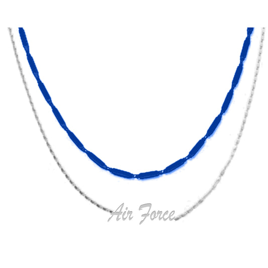 Yelichi Air Force Double Strand Necklace - Silver or Gold