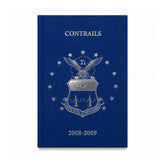Contrails 2008–2009 book cover with silver Air Force Academy crest on blue background
