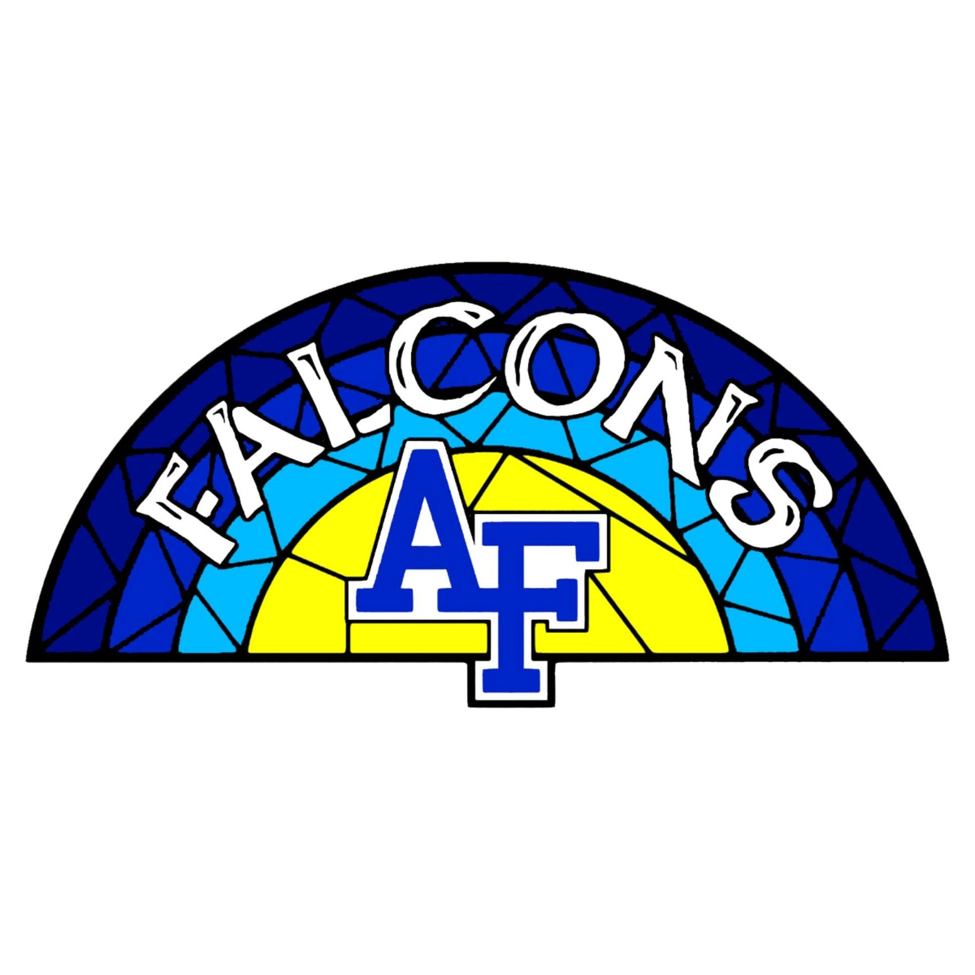 Air Force Falcons stained-glass design sticker with AF logo