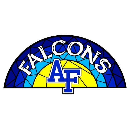 Air Force Falcons stained-glass design sticker with AF logo