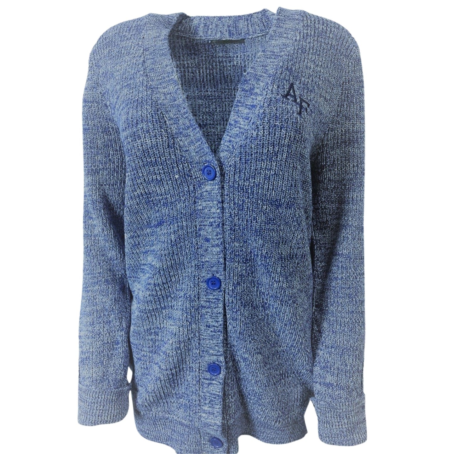 Ladies Royal Blue Marbled Cardigan