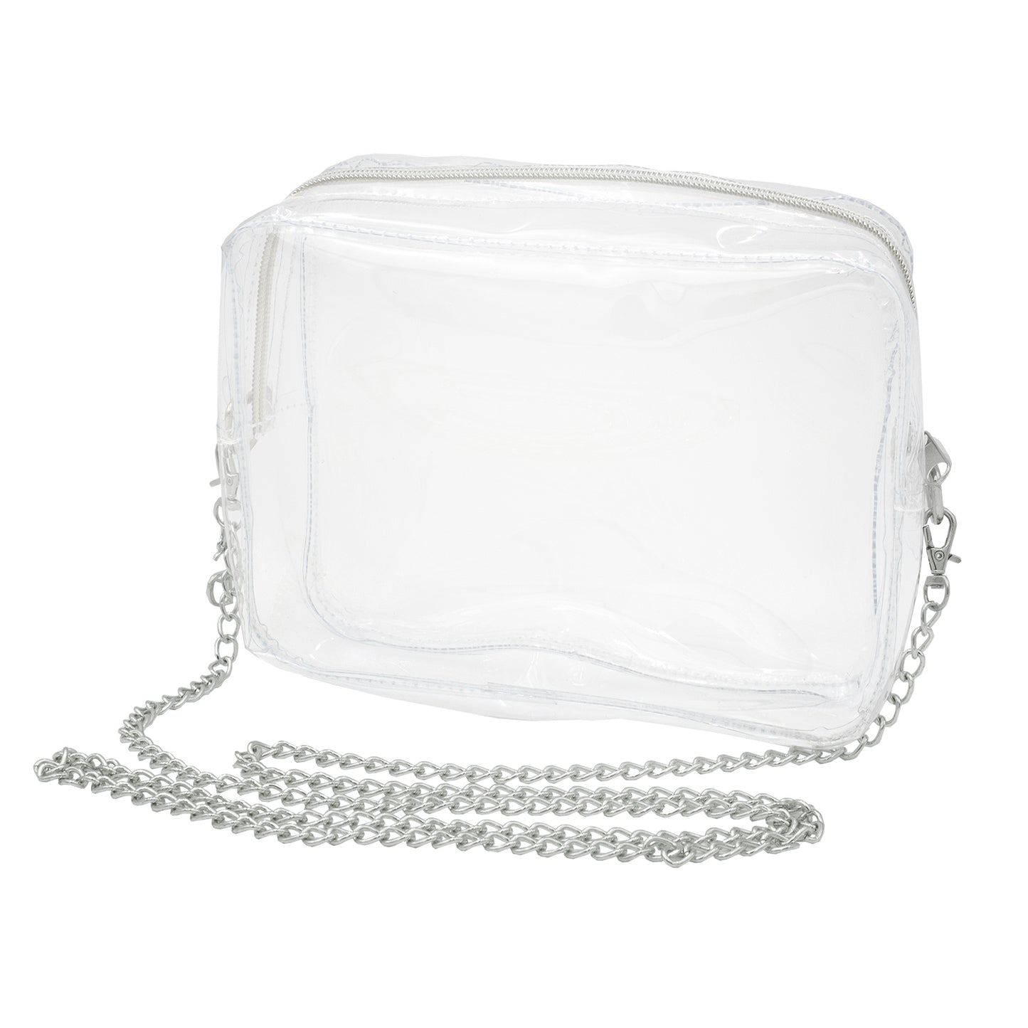 Clear Crossbody Bag with Silver Accents