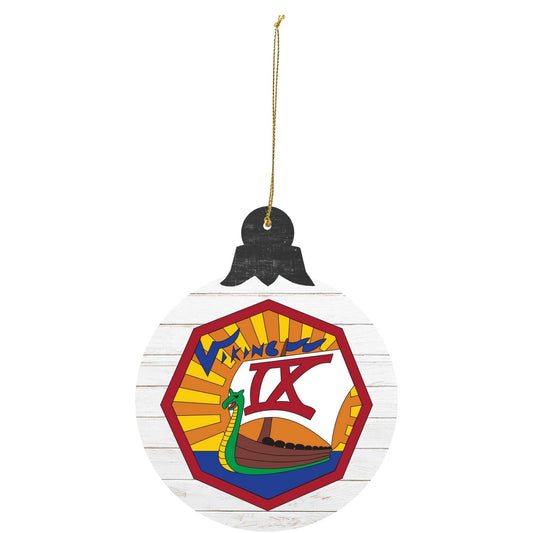 Air Force Academy Cadet Squadron 09 ‘Viking Nine’ tree ornament featuring Viking ship and dragon squadron crest.