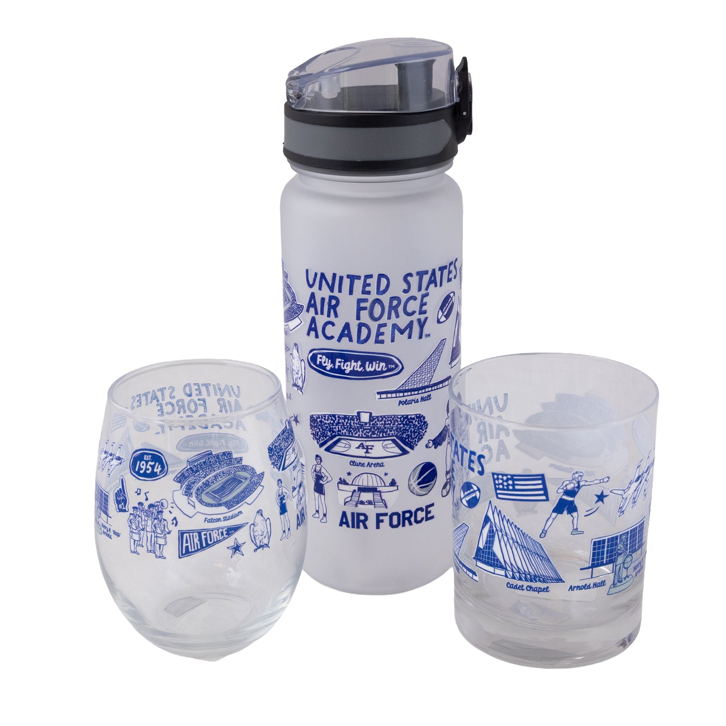 Air Force Academy Impressions Stemless Wine Glass - 15oz