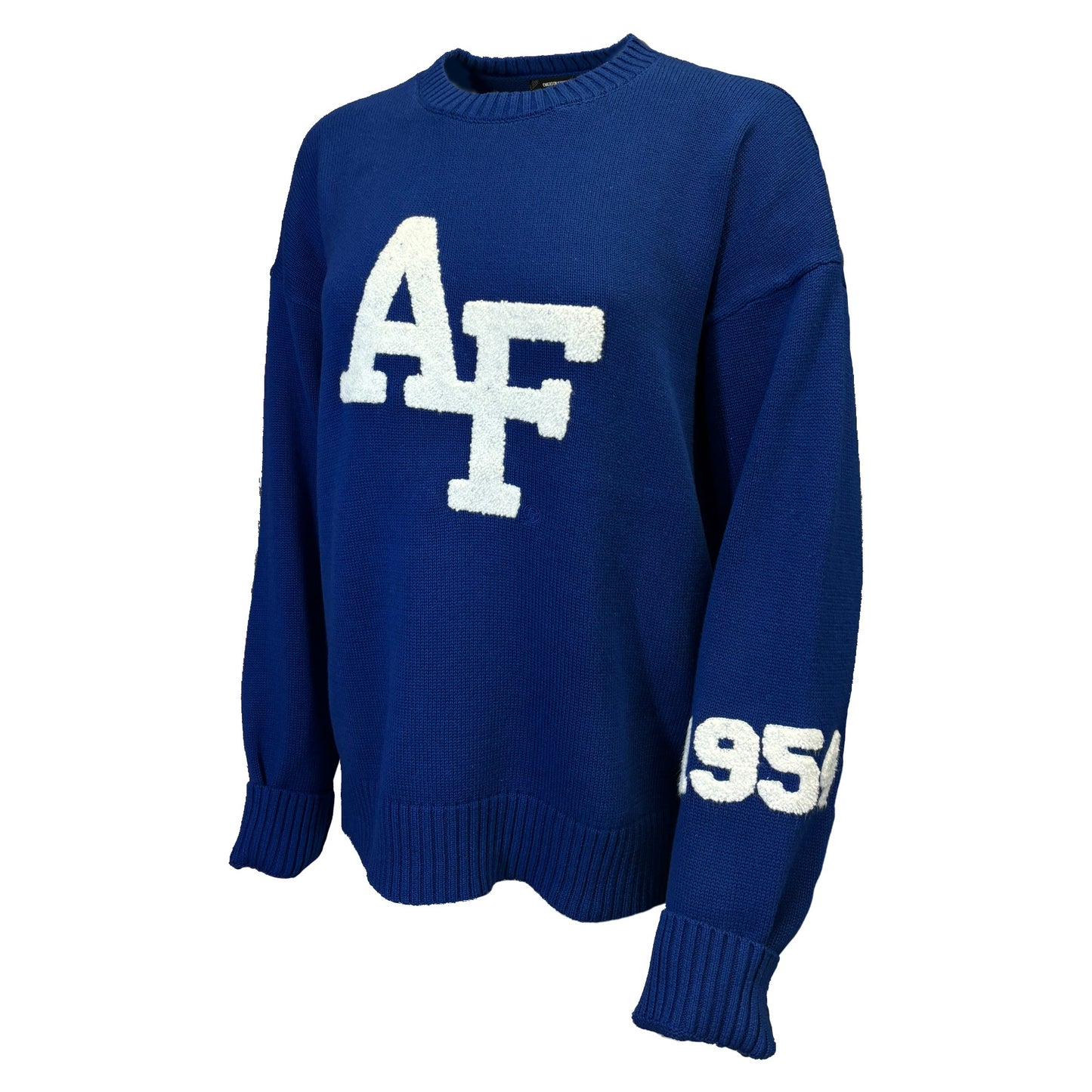 AF Darby Sweater Royal Blue White Chenille Decoration