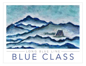 Blue Class Long Blue Line Individual Folding Card