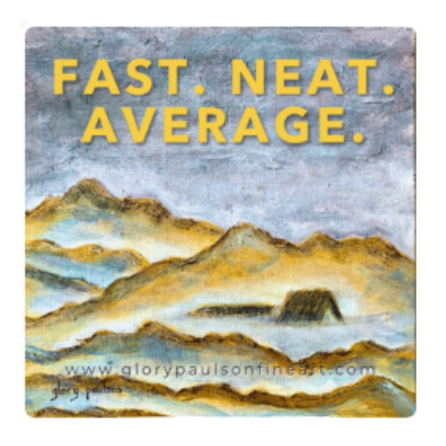 Air Force Fast Neat Average sticker with mountain artwork and Cadet Chapel