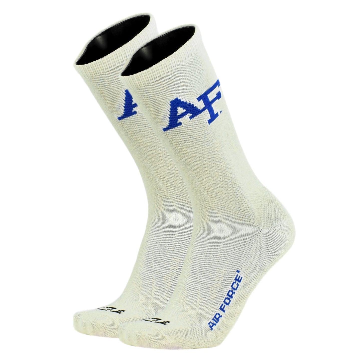 White Recycled Crew Socks with Royal Blue AF Logo