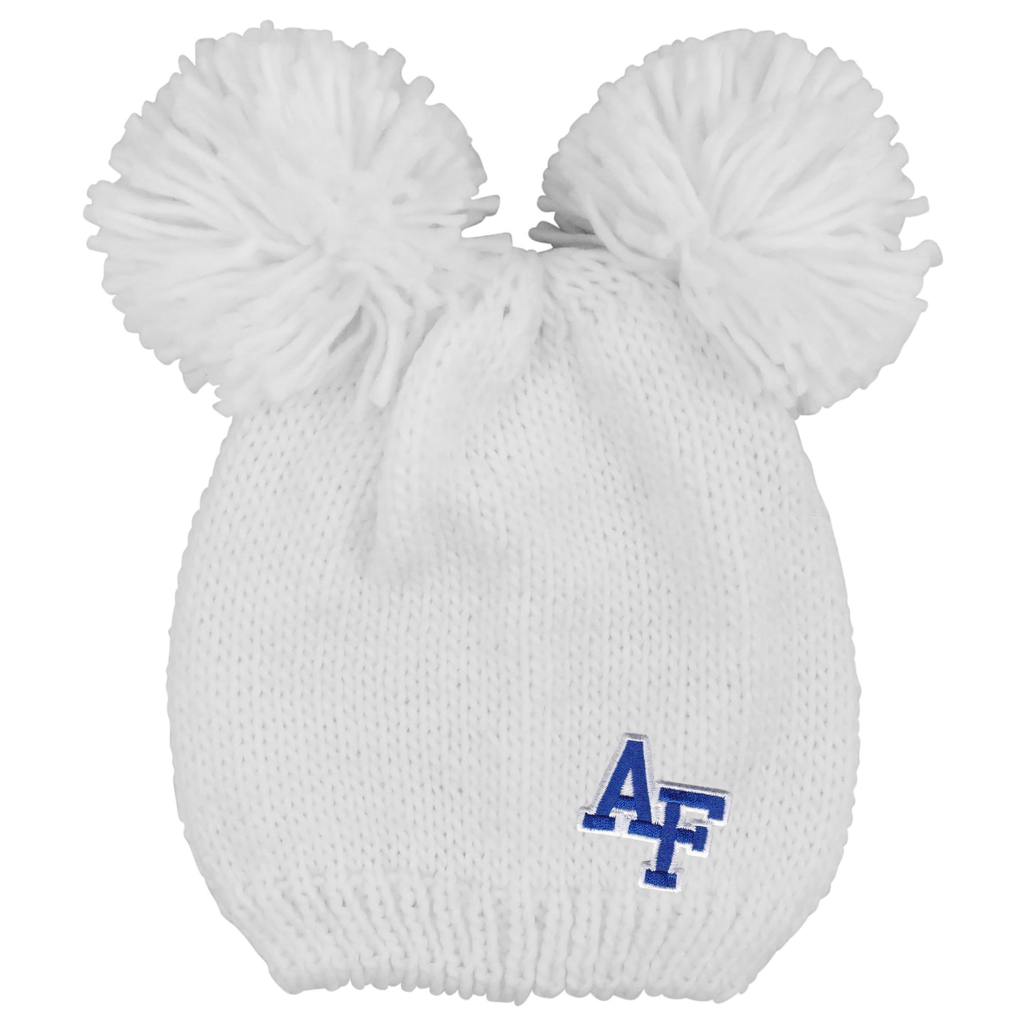 AF Leia Double Pom Knit Hat White