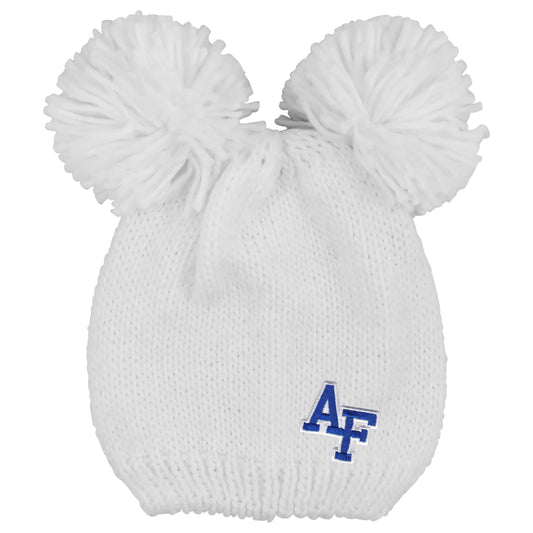 AF Leia Double Pom Knit Hat White