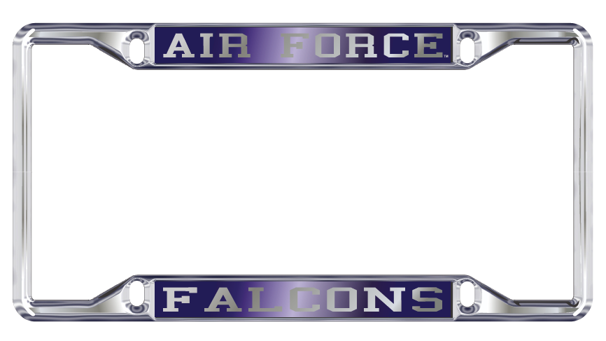 Air Force/Falcons Blue Chrome License Plate Frame