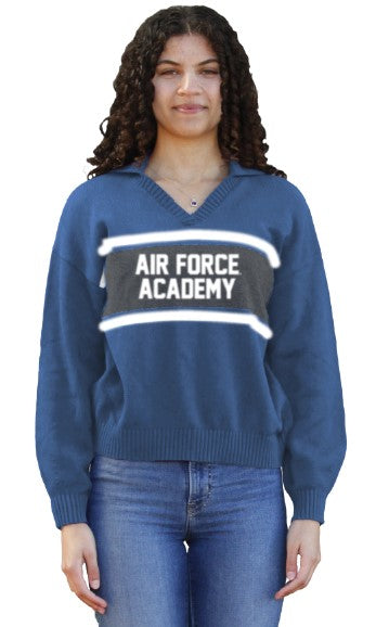 Ladies Oversize Air Force Academy V-Neck Sweater