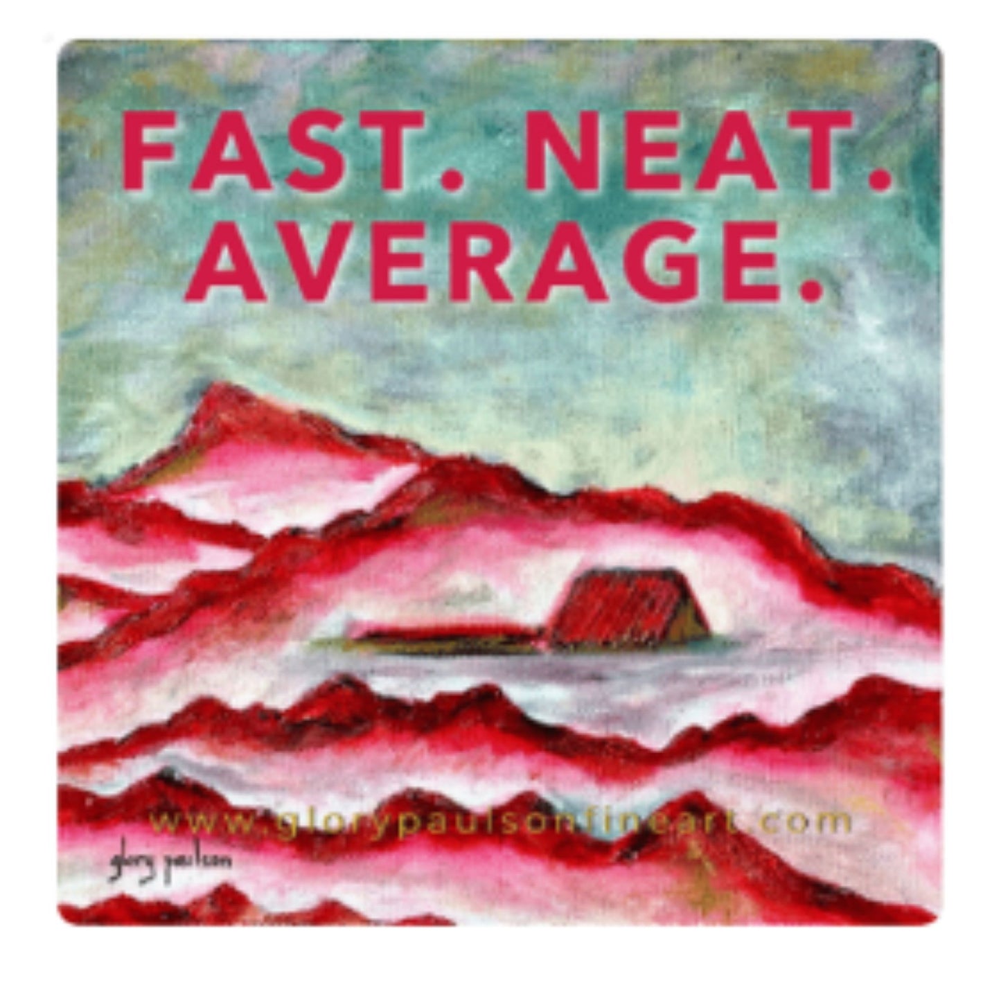 Air Force Fast Neat Average sticker with mountain artwork and Cadet Chapel