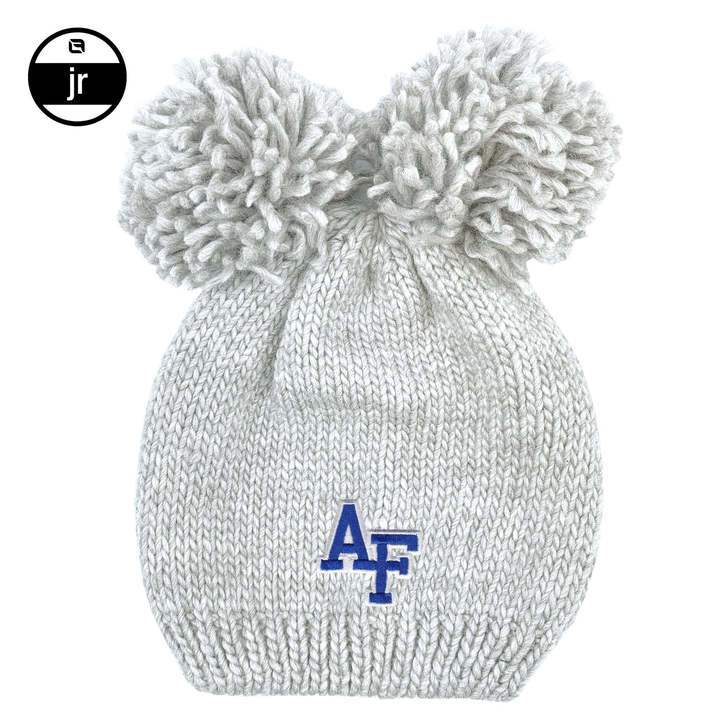 AF Youth Rey Double Pom Knit Hat White