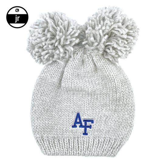 AF Youth Rey Double Pom Knit Hat White