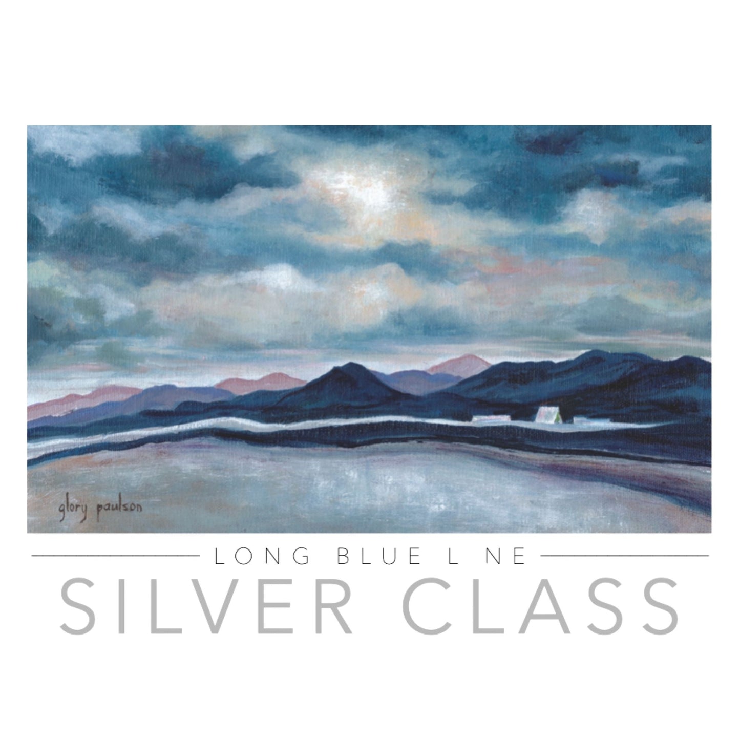 Air Force Long Blue Line Silver Class linen card with mountain landscape and Cadet Chapel artwork